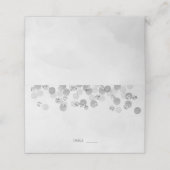 Moderne minimalistische zilveren glitter bruiloft plaatskaartje (Buitenkant ongevouwen)