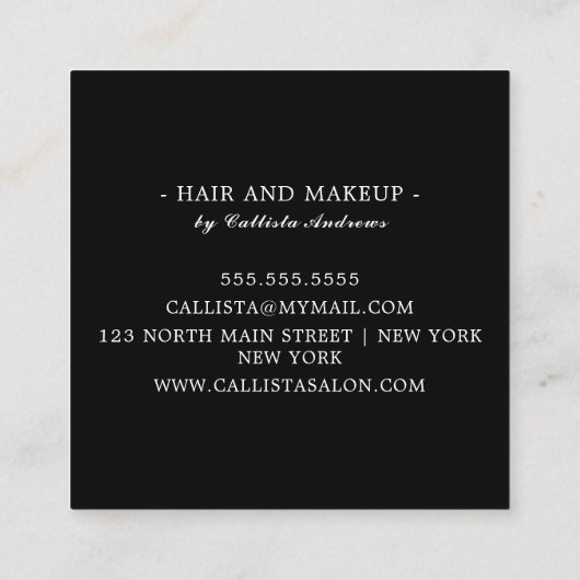 Moderne Minimalistische Zilveren Glitter Eenvoudig Vierkante Visitekaartje (Achterkant)