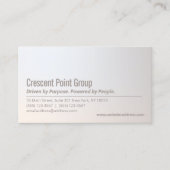 Moderne minimalistische zilveren metalen gradiënt visitekaartje (Voorkant)