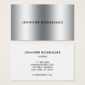 Moderne, minimalistische zilvermetaalprofessional visitekaartje (Voorkant /achterkant)