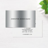 Moderne, minimalistische zilvermetaalprofessional visitekaartje (Bureau)
