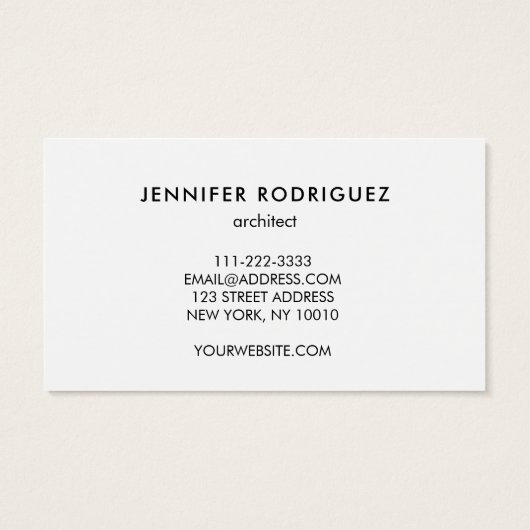 Moderne, minimalistische zilvermetaalprofessional visitekaartje (Achterkant)