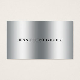 Moderne, minimalistische zilvermetaalprofessional visitekaartje