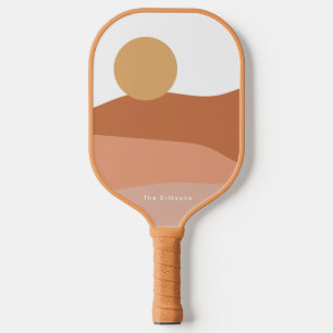 Moderne minimalistische zonsopgang en zonneswoesti pickleball paddle
