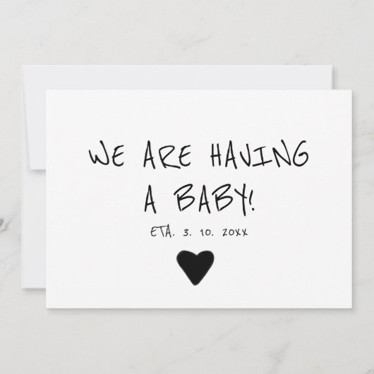 Moderne minimalistische zwangerschapsuitkondigings aankondiging (Achterkant)