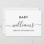 Moderne minimalistische zwangerschapsuitkondigings aankondiging (Achterkant)