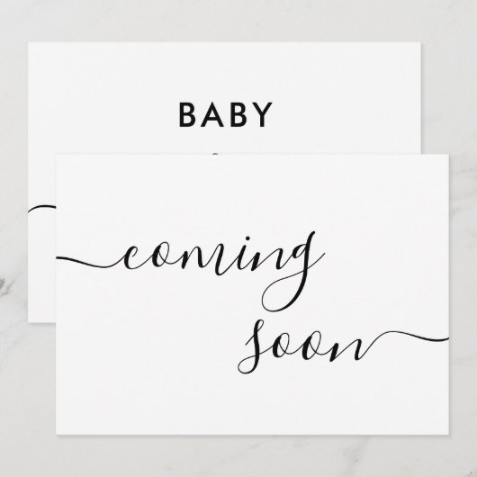 Moderne minimalistische zwangerschapsuitkondigings aankondiging (Voorkant / Achterkant)
