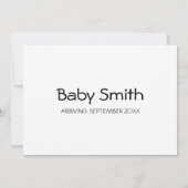 Moderne minimalistische zwangerschapsuitkondigings aankondiging (Achterkant)
