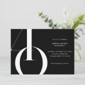 Moderne minimalistische zwart 40e verjaardag kaart (Staand voorkant)