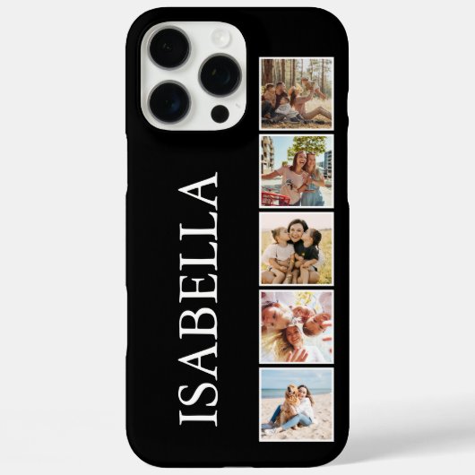 Moderne minimalistische zwart aangepaste foto mono Case-Mate iPhone case (Achterkant)