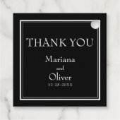 Moderne Minimalistische Zwart Bedankjes Labels (Achterkant)