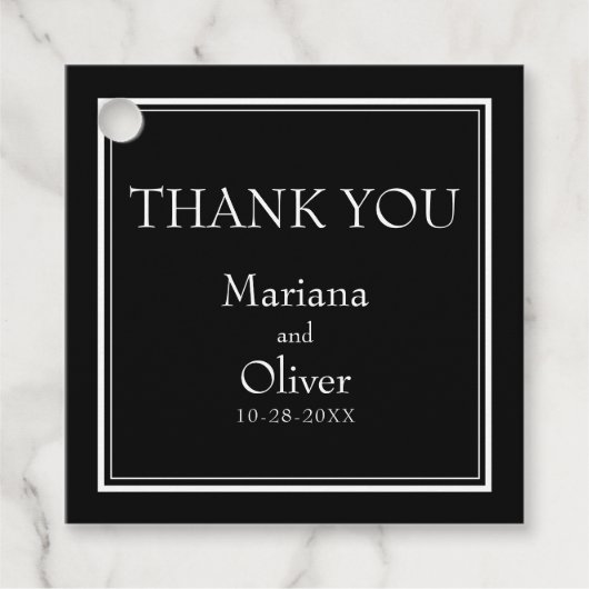 Moderne Minimalistische Zwart Bedankjes Labels (Voorkant)