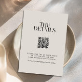 Moderne minimalistische zwart en ivoor chique brui informatiekaartje