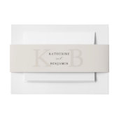 Moderne minimalistische zwart en ivoor monogram br uitnodigingen wikkel (Voorkant Voorbeeld)