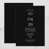 Moderne Minimalistische Zwart en Wit Save The Date (Voorkant / Achterkant)
