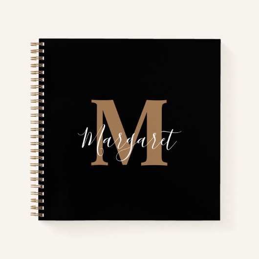 Moderne, minimalistische zwart-gegrammeerd notitieboek (Voorkant)