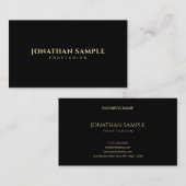 Moderne minimalistische zwart goud professionele e visitekaartje (Voorkant / Achterkant)