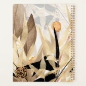 Moderne minimalistische zwart gouden bloemen elega planner (Achterkant)