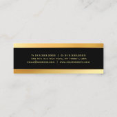 Moderne minimalistische zwart-gouden elegante Sjab Mini Visitekaartje (Achterkant)