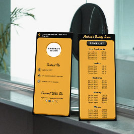 Moderne Minimalistische Zwart Gouden Logo Salon Di Reclamekaart