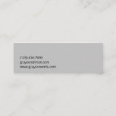 Moderne minimalistische zwart-grijs professional mini visitekaartje (Achterkant)