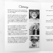Moderne Minimalistische Zwart&Wit 10-Foto Funeral Drieluik Programma (Binnenzijde eerst)