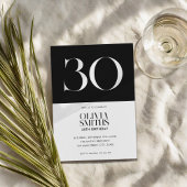 Moderne minimalistische zwart-wit 30e verjaardag kaart