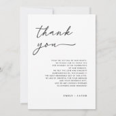 Moderne minimalistische zwart-wit 3 fotocollage bedankkaart (Achterkant)