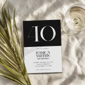 Moderne minimalistische zwart-wit 40e verjaardag kaart