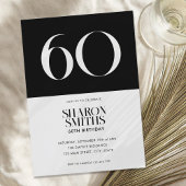 Moderne minimalistische zwart-wit 60e verjaardag kaart
