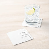 Moderne minimalistische zwart-wit aangepaste bruil kartonnen onderzetters (Insitu)