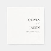 Moderne minimalistische zwart-wit aangepaste bruil servet (Voorkant)