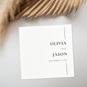 Moderne minimalistische zwart-wit aangepaste bruil servet