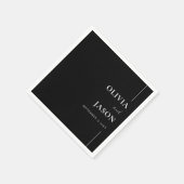 Moderne minimalistische zwart-wit aangepaste bruil servet (Hoek)