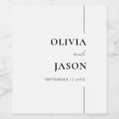 Moderne minimalistische zwart-wit aangepaste bruil wijn etiket (Enkel label)