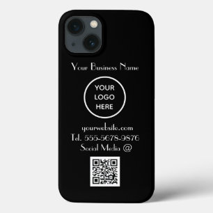 Moderne minimalistische zwart-wit aangepaste logo  Case-Mate iPhone case