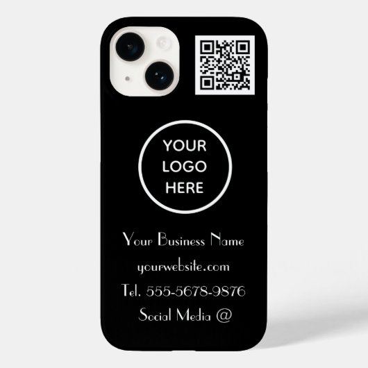 Moderne minimalistische zwart-wit aangepaste logo  Case-Mate iPhone case (Achterkant)