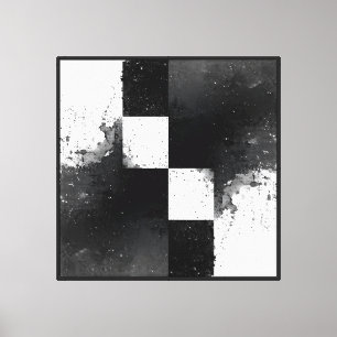 Moderne minimalistische zwart-wit Abstracte kunst Canvas Afdruk