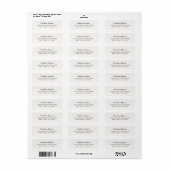Moderne minimalistische zwart-wit adreslabel etiket (Full Sheet)