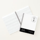 Moderne Minimalistische Zwart-Wit-Bold Notitieboek (Binnen)