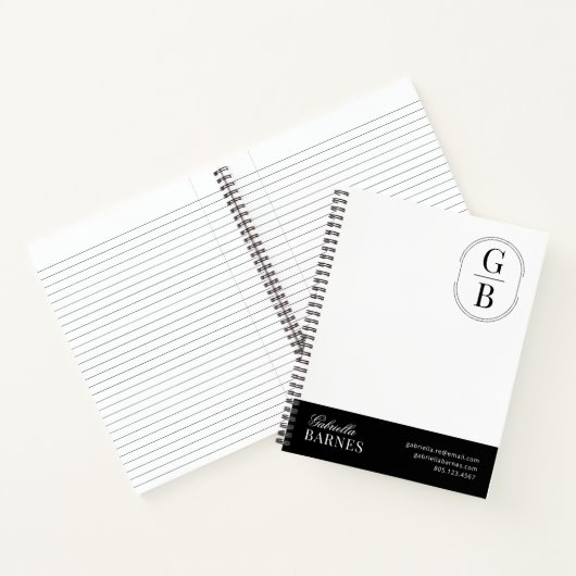 Moderne Minimalistische Zwart-Wit-Bold Notitieboek (Binnen)