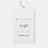 Moderne Minimalistische Zwart-Wit Bruiloft Cadeaulabel (Voorkant)