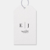 Moderne Minimalistische Zwart-Wit Bruiloft Cadeaulabel (Achterkant)