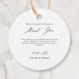 Moderne minimalistische zwart wit bruiloft dank u bedankjes labels