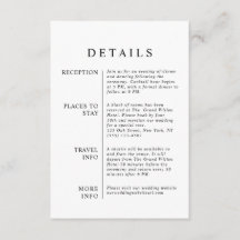 Moderne minimalistische zwart-wit bruiloft details