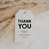 Moderne minimalistische zwart-wit bruiloft gunst cadeaulabel