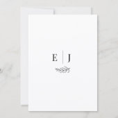 Moderne Minimalistische Zwart-Wit Bruiloft Kaart (Achterkant)