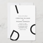 Moderne minimalistische zwart-wit bruiloft kaart (Voorkant)