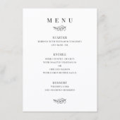 Moderne Minimalistische Zwart-Wit Bruiloft Menu (Voorkant)