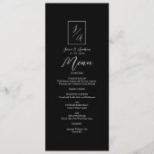 Moderne minimalistische zwart-wit bruiloft Menu (Voorkant)